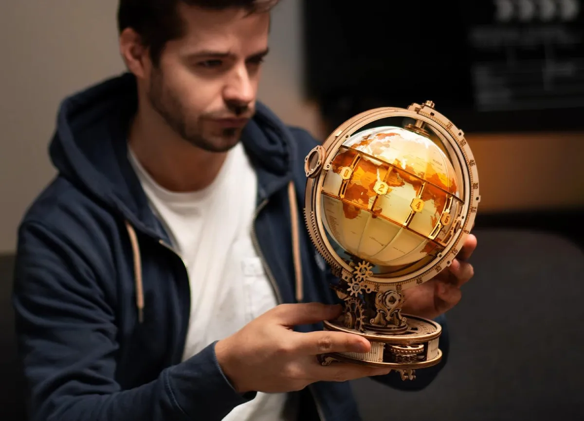 ROBOTIME Puzzle 3D De Londres Con Circuito De Canicas Y Luces – Modelo Mecánico DIY Sin Pegamento
