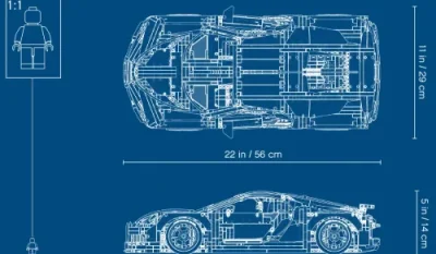 bugatti chiron 42083 lego technic dimensiones