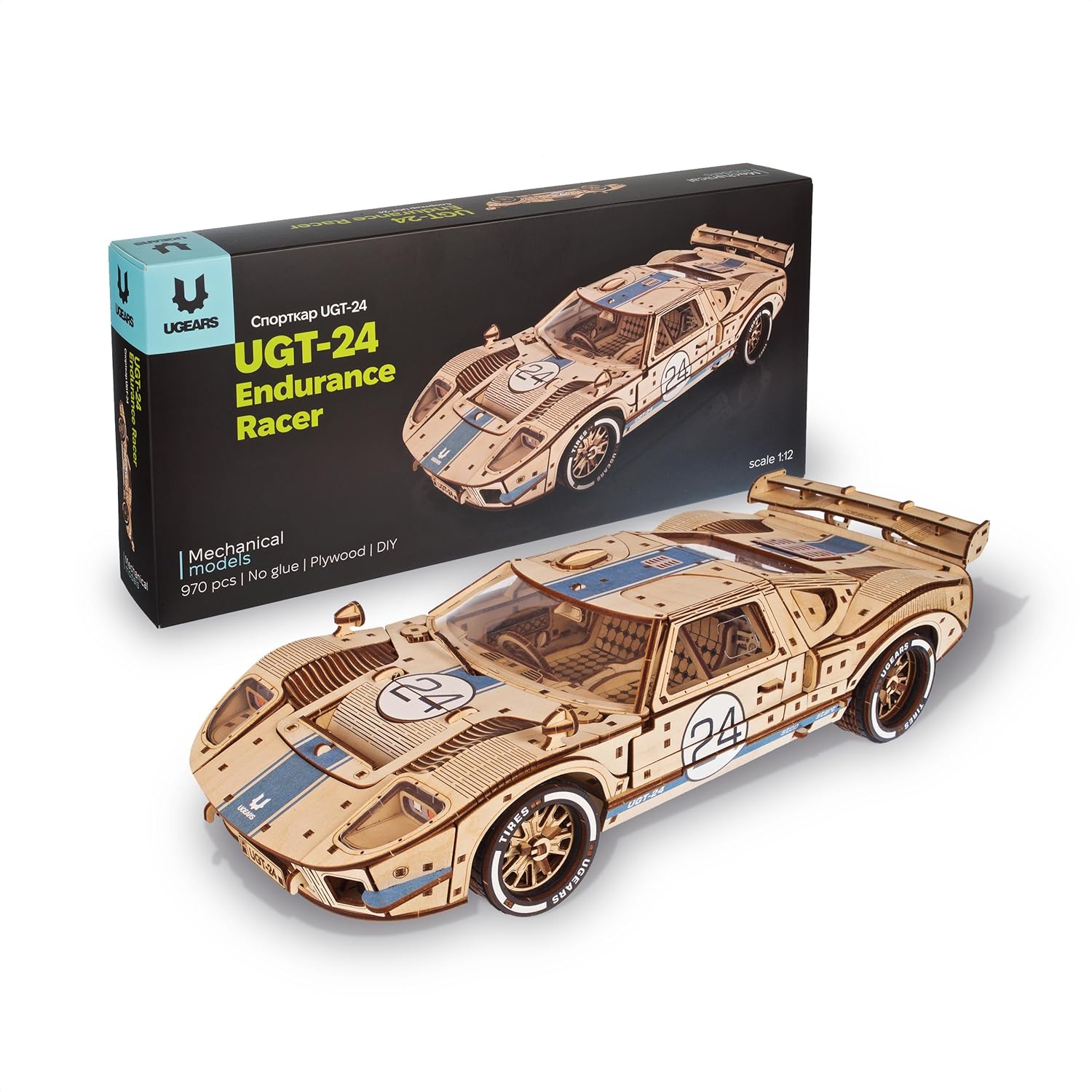 UGEARS UGT-24 Coche de Resistencia Puzzle 3D - Escala 1:12